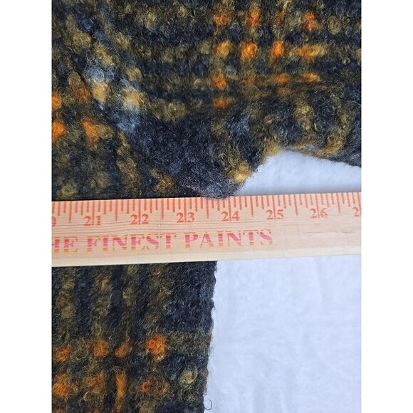 Ava & Viv Women 1X Rust Plaid Overcoat Long Jacket Pockets Faux Leather Trim - Picture 7 of 9